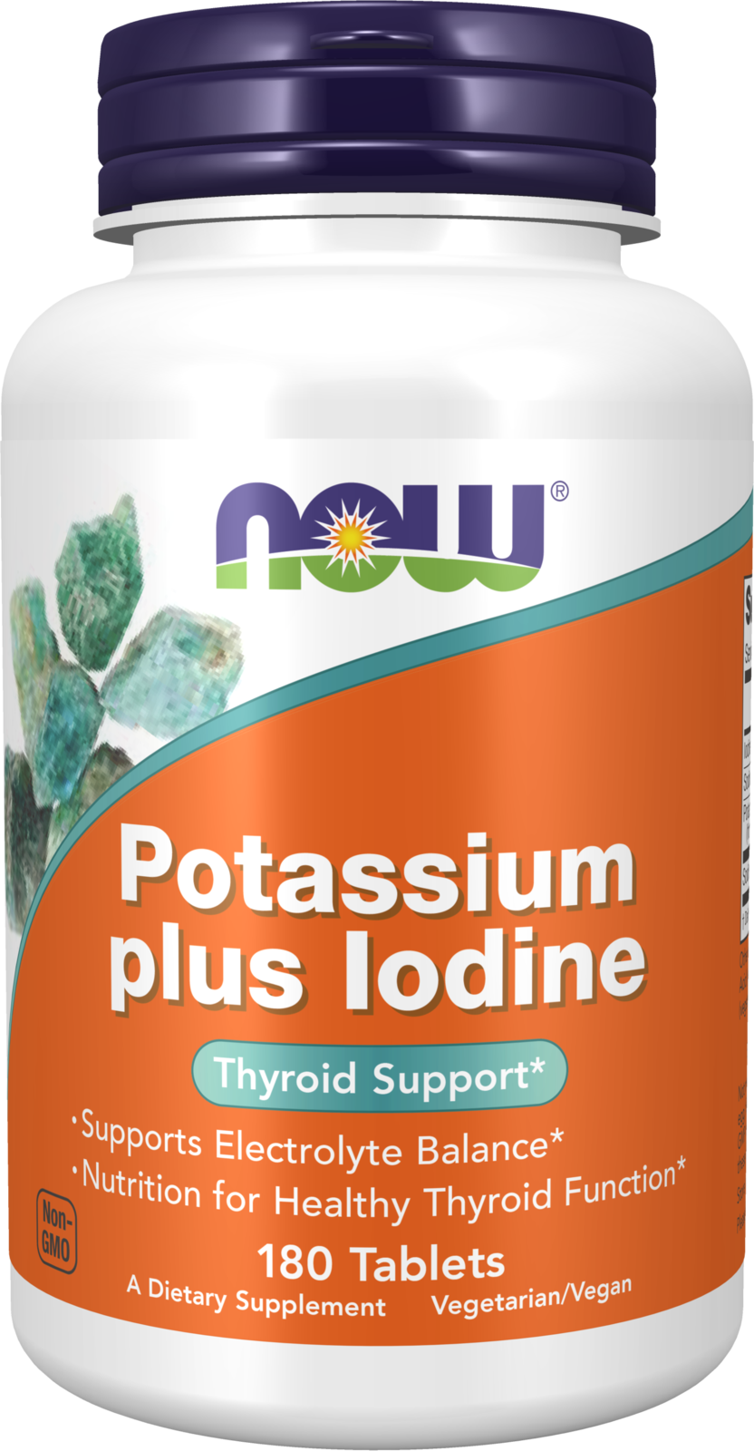 NOW Supplements, Potassium plus Iodine, Thyroid Support*, 180 Tabs — product image