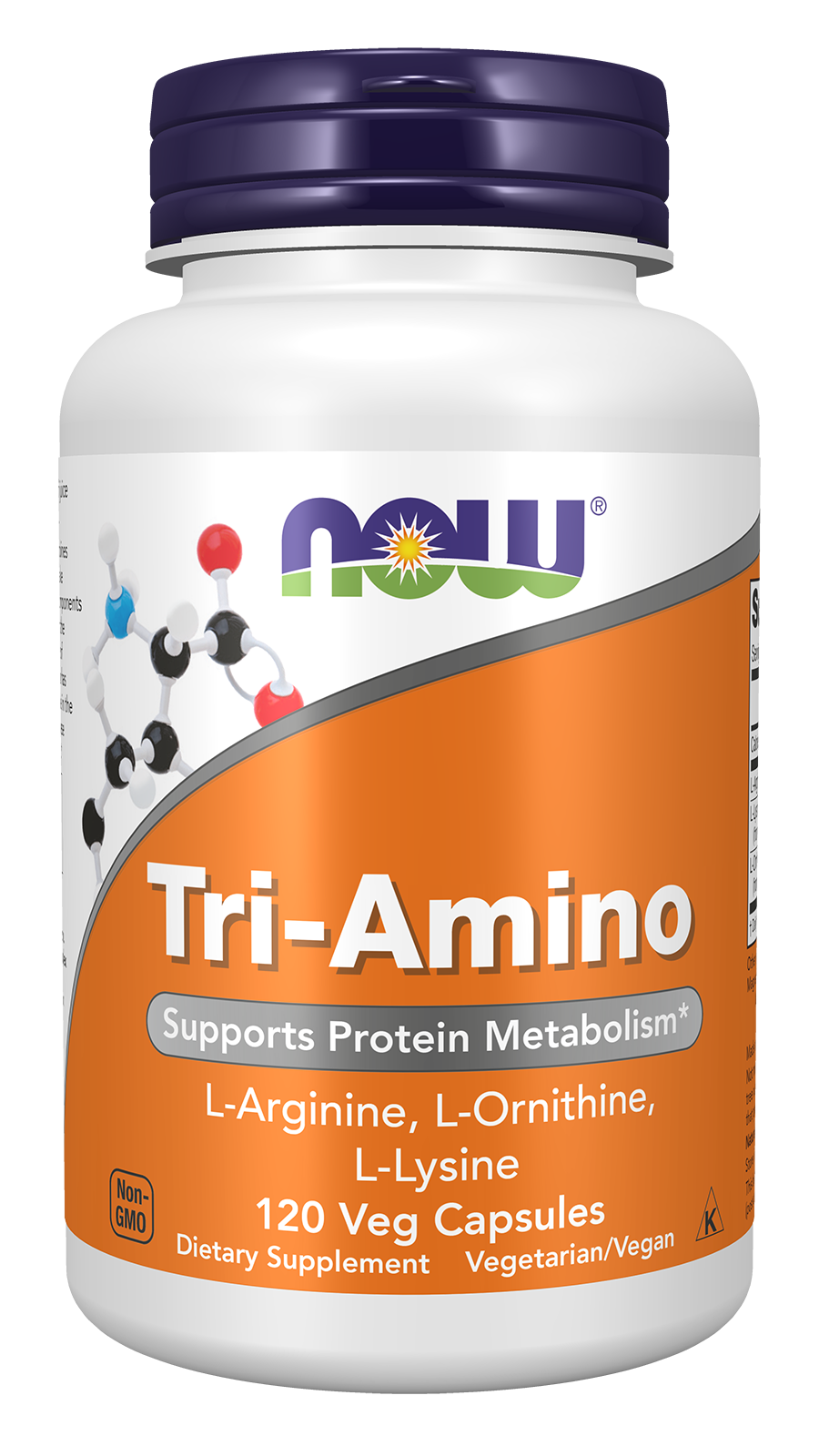 NOW Supplements, Tri-Amino with L-Arginine, L-Ornithine, L-Lysine, 120 Caps — product image