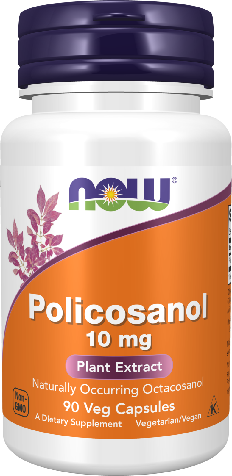 NOW Supplements, Policosanol 10 mg, Blend of LCFAs, 90 Veg Caps — product image