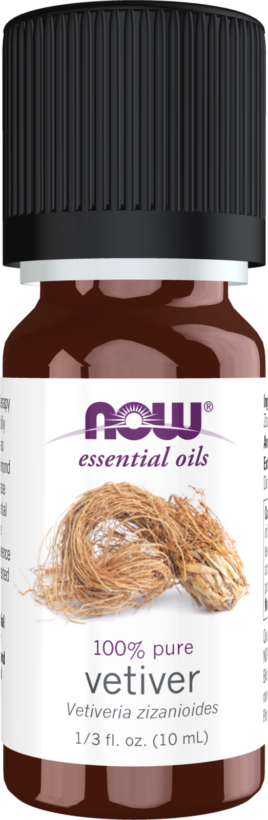 NOW Essential Oils, Vetiver Oil, Steam Distilled, Undiluted, 10 mL — product image