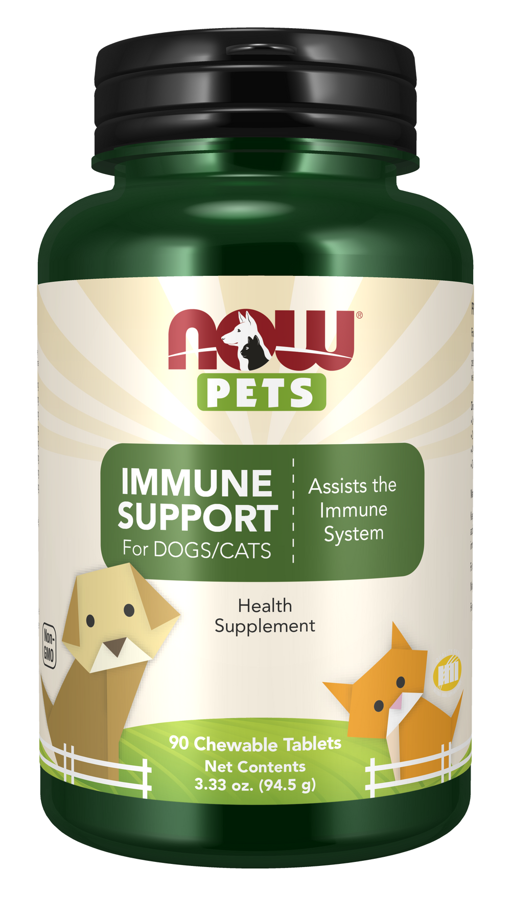 NOW Pet Health, Immune Support Supplement, Cats & Dogs, 90 Chewable Tablets — product image