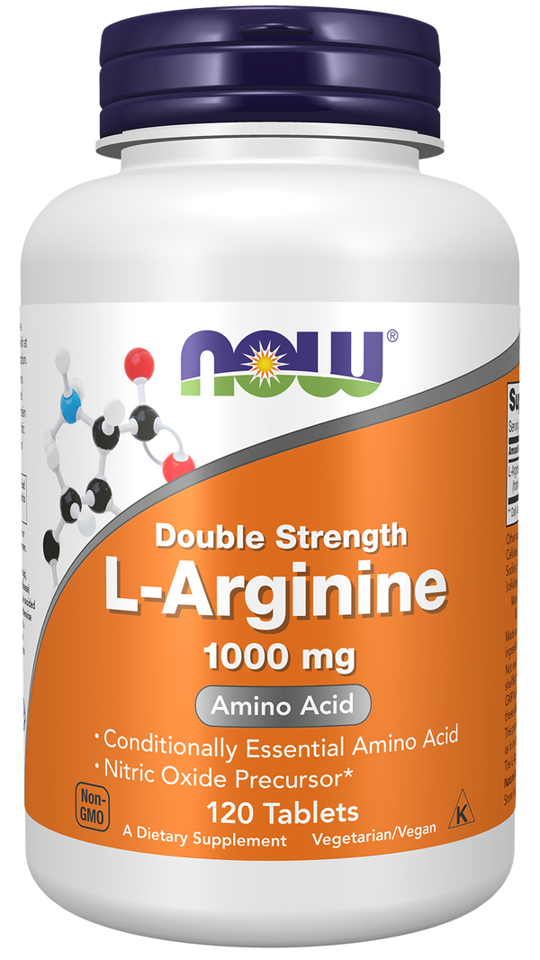 NOW Supplements, L-Arginine 1,000 mg, Amino Acid, 120 Tabs — product image