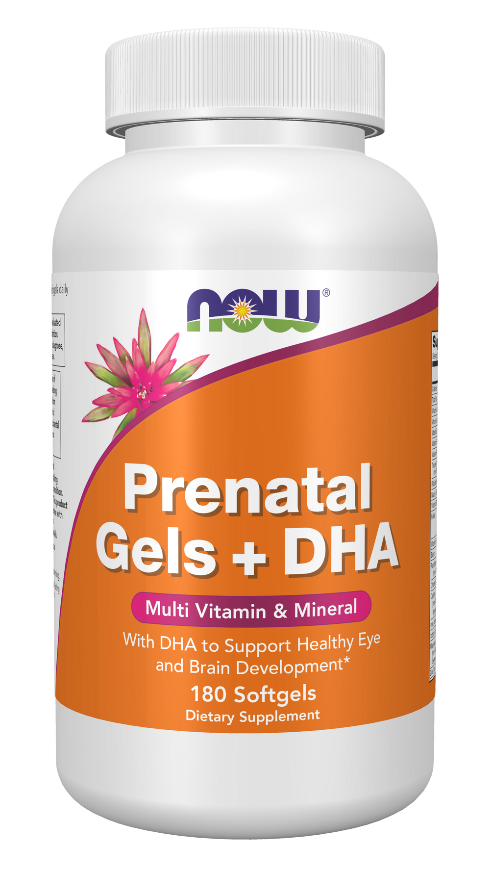 NOW Supplements, Prenatal Gels + DHA with 250 mg DHA, 180 Softgels — product image
