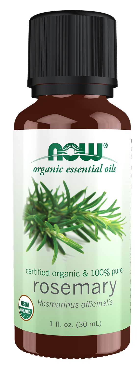 NOW Essential Oils, Organic Rosemary Oil, Steam Dist., Undiluted, 1 fl. oz — product image