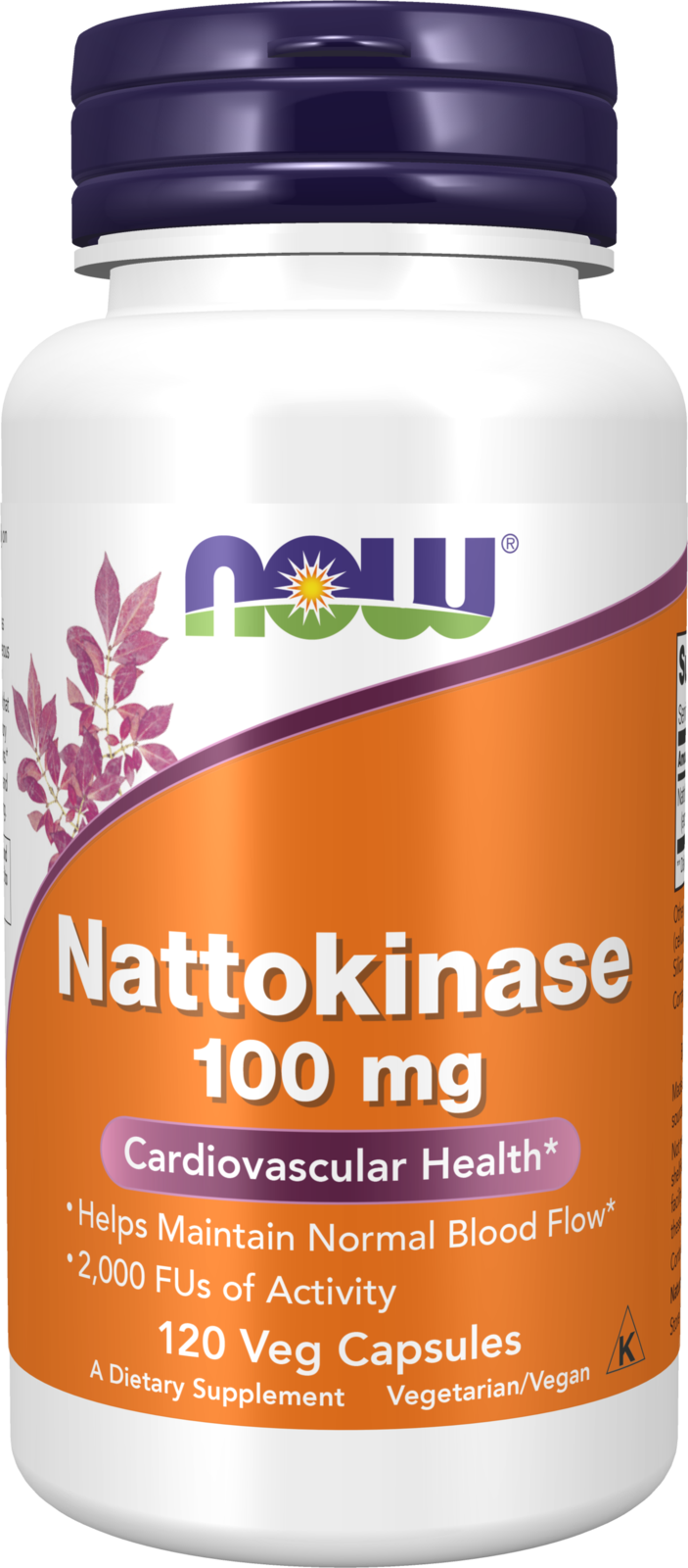 NOW Supplements, Nattokinase 100 mg with 2,000 FUs of Activity,120 Veg Caps — product image