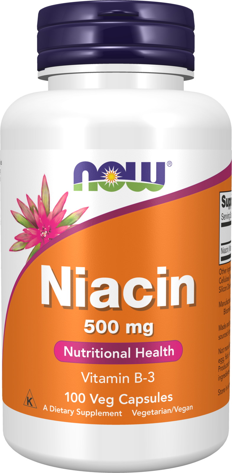 NOW Supplements, Niacin (Vitamin B-3) 500 mg, 100 Caps — product image