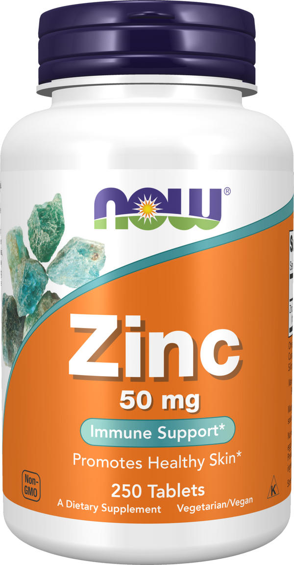 NOW Supplements, Zinc (Zinc Gluconate) 50 mg, Immune Support*, 250 Tabs — product image