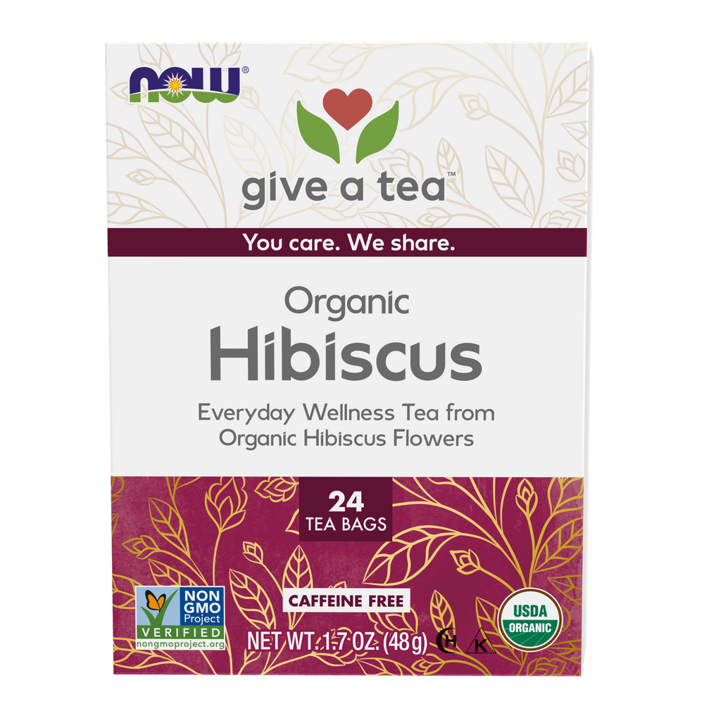 NOW Foods, Organic Hibiscus Tea, Caffeine-Free, 24-Count — product image