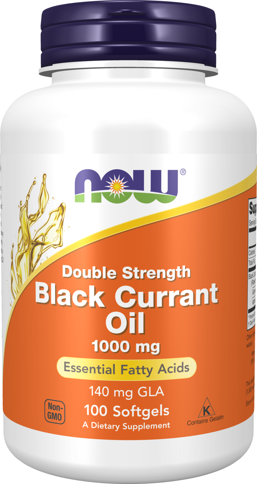 NOW Supplements, Black Currant Oil 1,000 mg with 140mg  GLA, 100 Softgels — product image