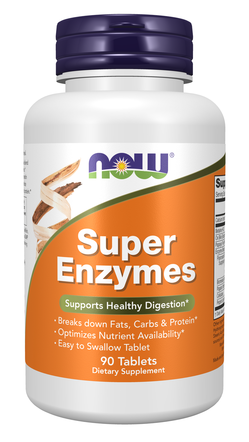 NOW Supplements, Super Enzymes, Bromelain, Ox Bile, Pancreatin, 90 Tabs — product image