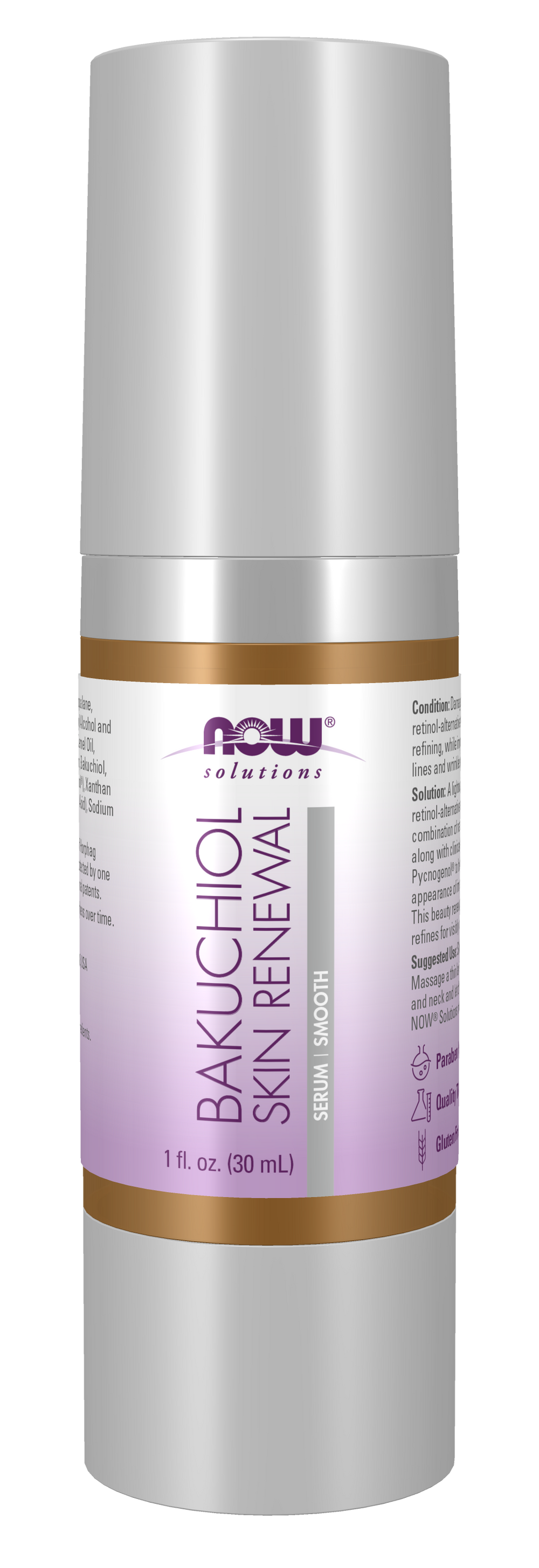 NOW Solutions, Bakuchiol Skin Renewal Serum, Smooth Skin, 1 fl. oz — product image