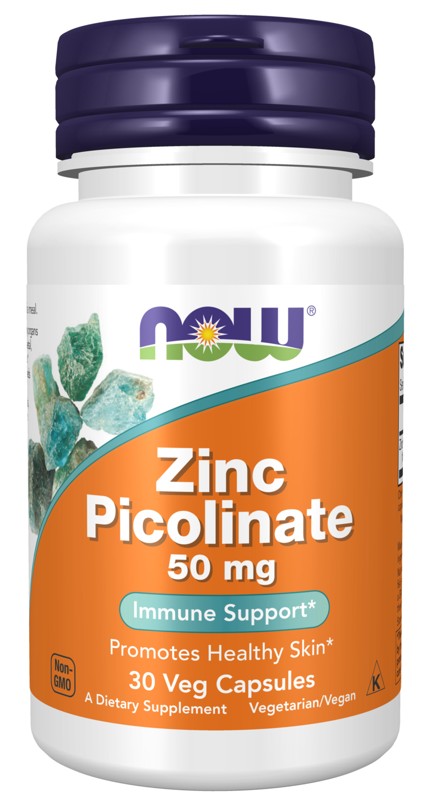 NOW Supplements, Zinc Picolinate 50 mg, Immune Support*, 30 Veg Caps — product image