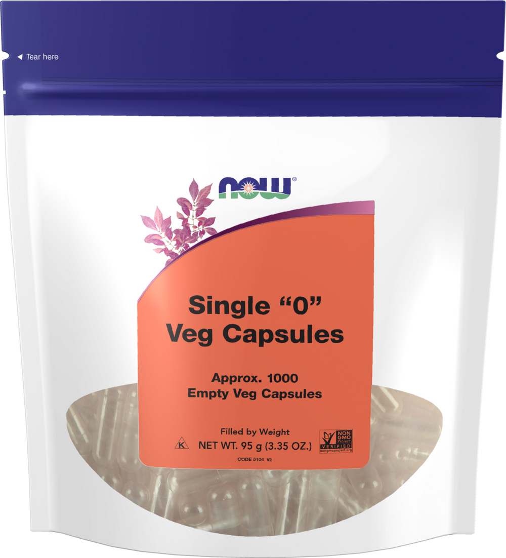 NOW Supplements, Empty Vegetarian Caps, Single "0", 1,000 Veg Caps — product image