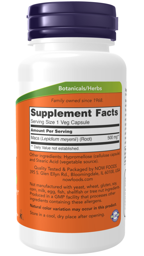Now Foods Maca 500 mg 100 Veg Capsules