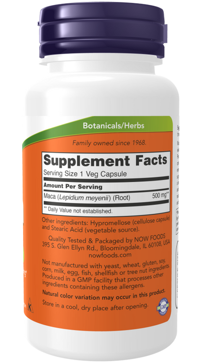Now Foods Maca 500 mg 100 Veg Capsules