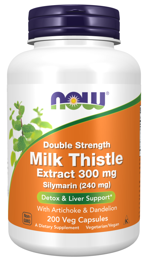 Now Foods Milk Thistle Extract, Double Strength 300 mg 200 Veg Capsules