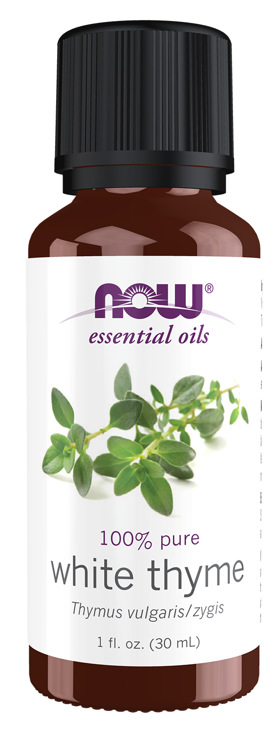 NOW Essential Oils, White Thyme Oil, Steam Distilled, Undiluted, 1 fl. oz — product image