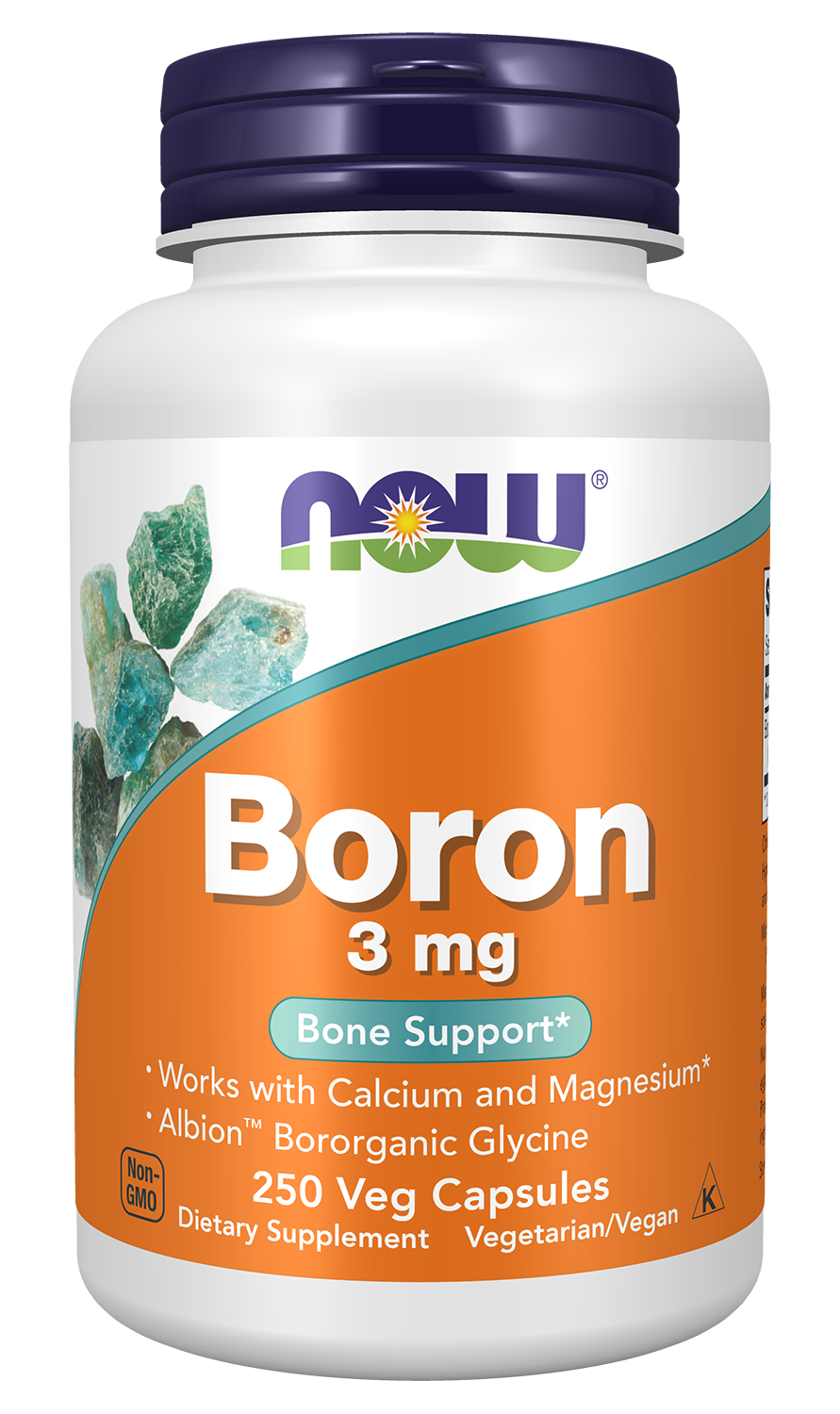 NOW Supplements, Boron 3 mg, Structural Support*, 250 Veg Caps — product image
