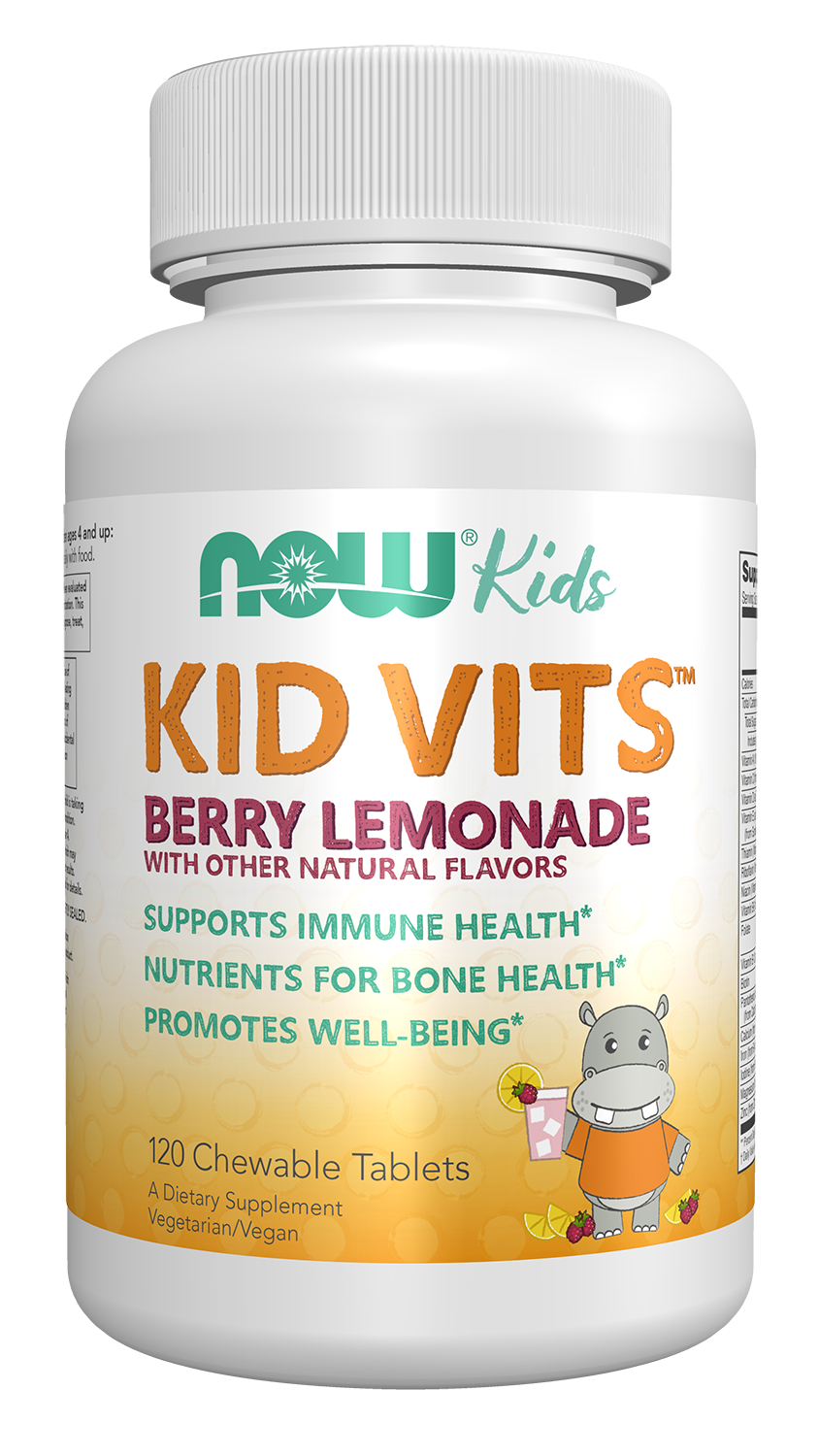 NOW Supplements, Kid Vits Multivitamin, Berry Lemonade, 120 Chewable Tabs — product image