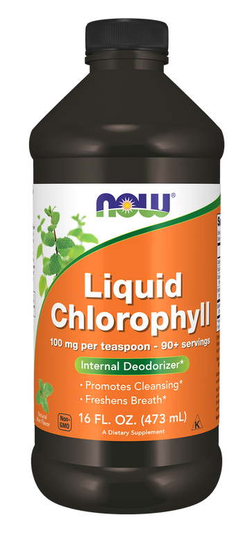 NOW Supplements, Liquid Chlorophyll, 100 mg per teaspoon Mint Flavor, 16 oz