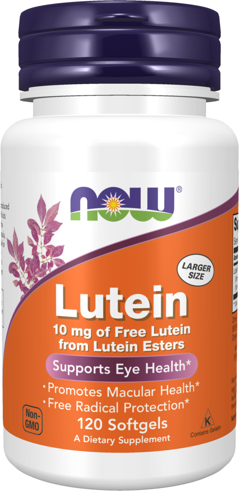 NOW Supplements, Lutein with 10 mg of Free Lutein, 120 Softgels — product image