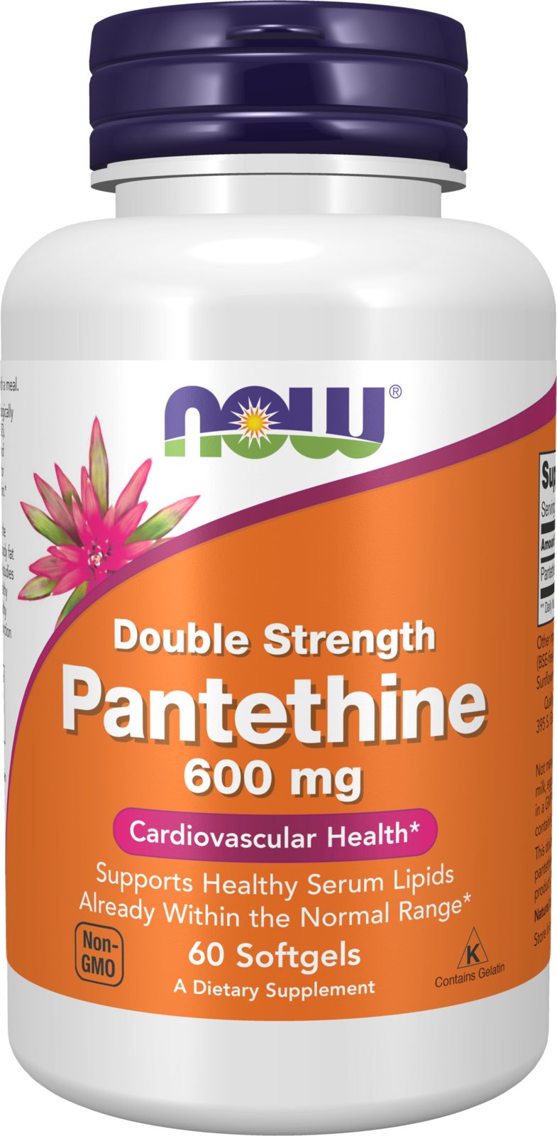 NOW Supplements, Pantethine 600 mg, Double Strength, 60 Softgels — product image