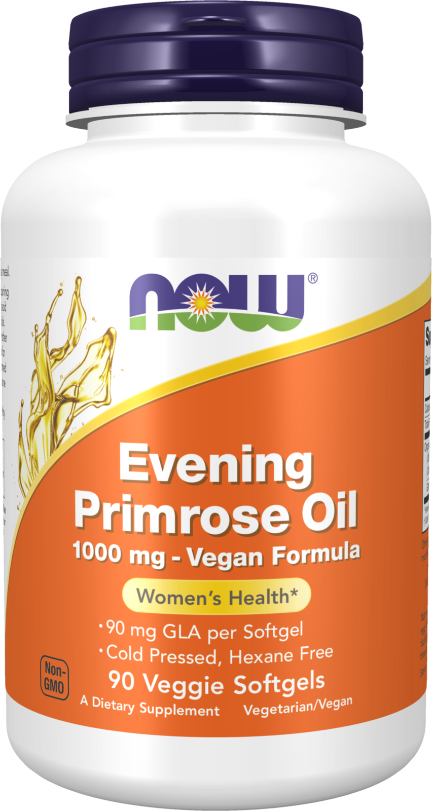 NOW Supplements, Evening Primrose Oil 1,000 mg with GLA, 90 Veg Softgels — product image