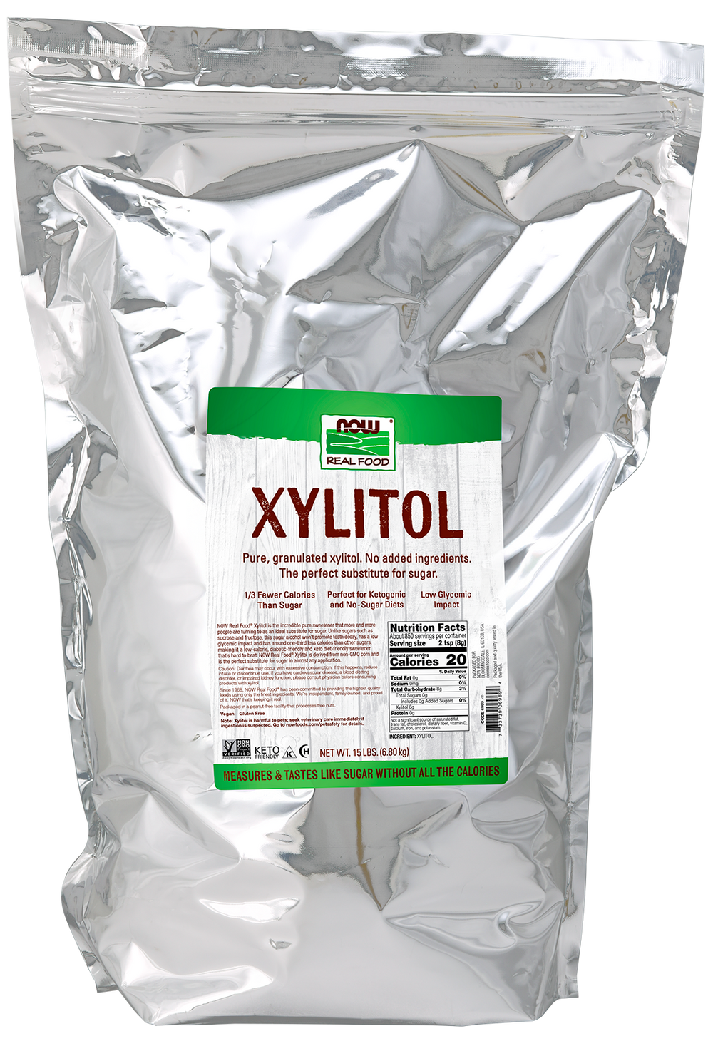 NOW Foods, Xylitol, Sugar Substitute, Keto-Friendly, 15 lbs — product image
