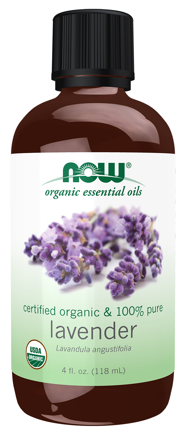 NOW Essential Oils, Organic Lavender Oil, Steam Dist., Undiluted, 4 fl. oz — product image