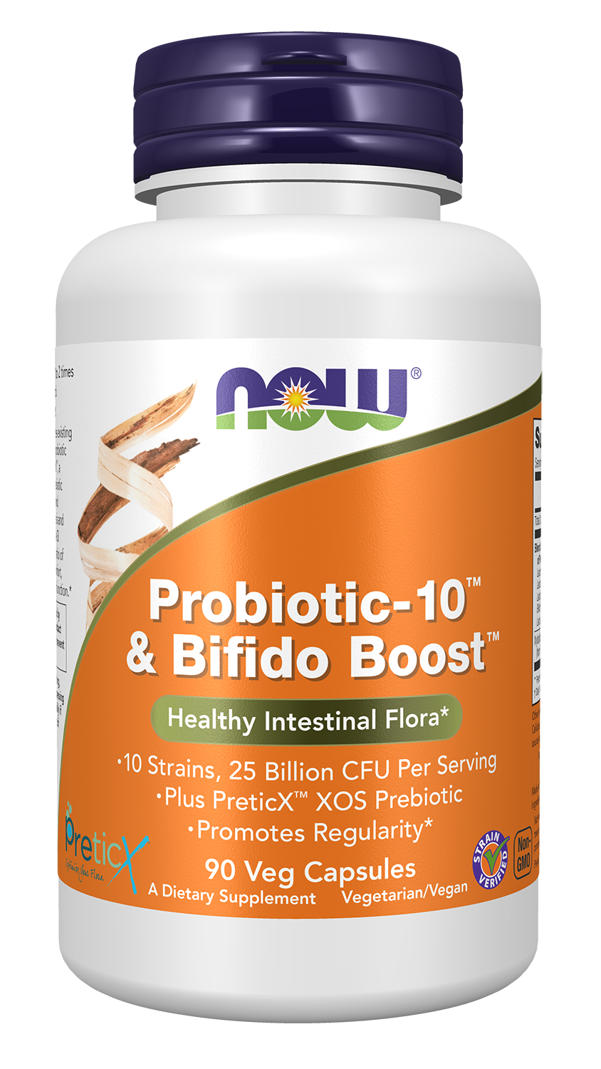 NOW Supplements, Probiotic-10™ & Bifido Boost™ with 10 Strains, 90 Veg Caps — product image