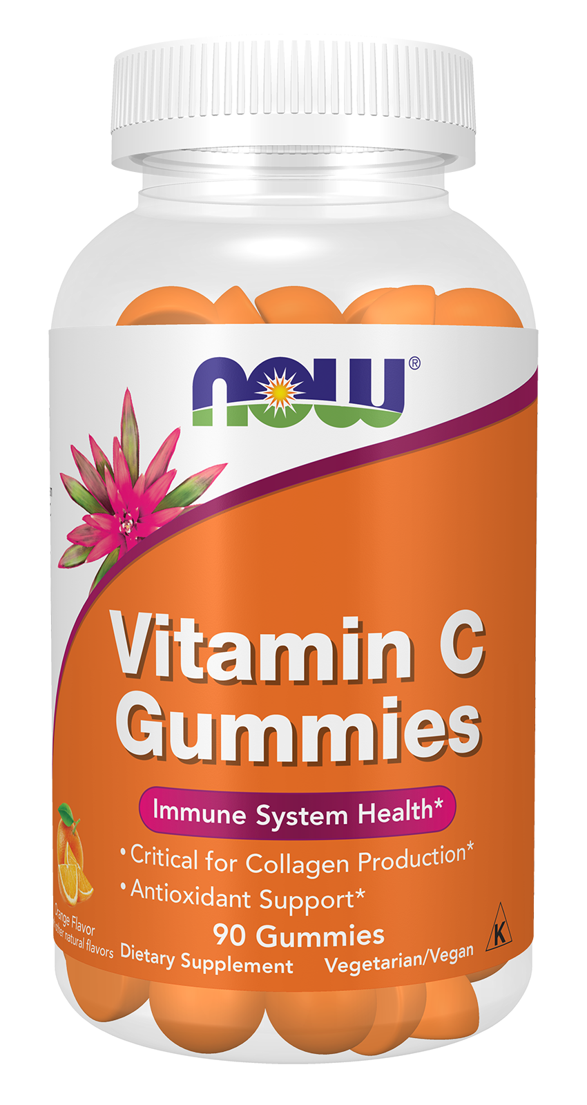 NOW Supplements, Vitamin C Gummies 250 mg, Antioxidant Support*, 90 Gummies — product image
