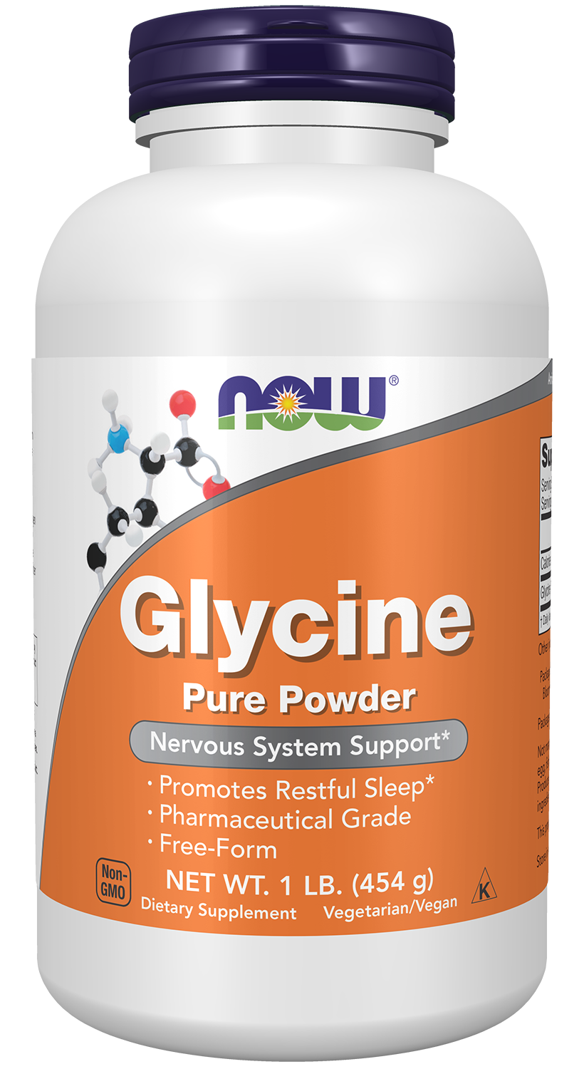 NOW Supplements, Glycine Powder,  Cognitive Support*, 1 lb — product image