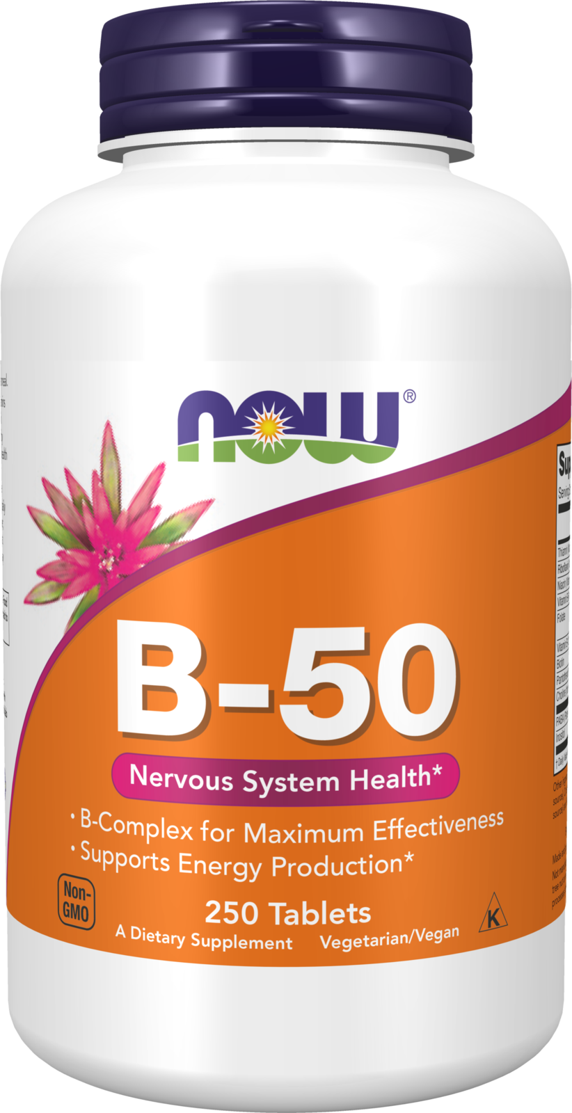 NOW Supplements, Vitamin B-50 mg, Energy Production*, 250 Tabs — product image
