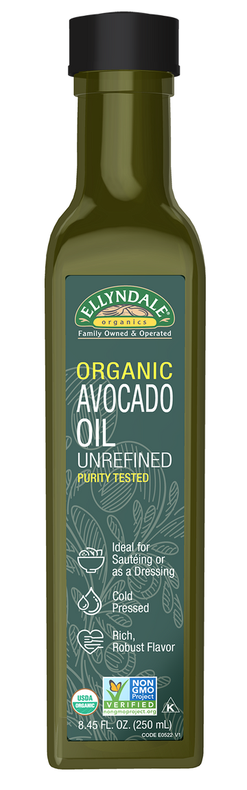 Ellyndale® Avocado Cooking Oil, Organic, Glass Bottle, 6 x 8.45 fl. oz.