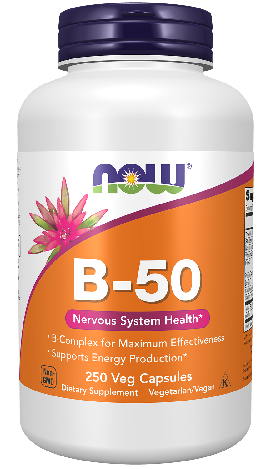 NOW Supplements, Vitamin B-50 mg, Nervous System Health*, 250 Veg Caps — product image