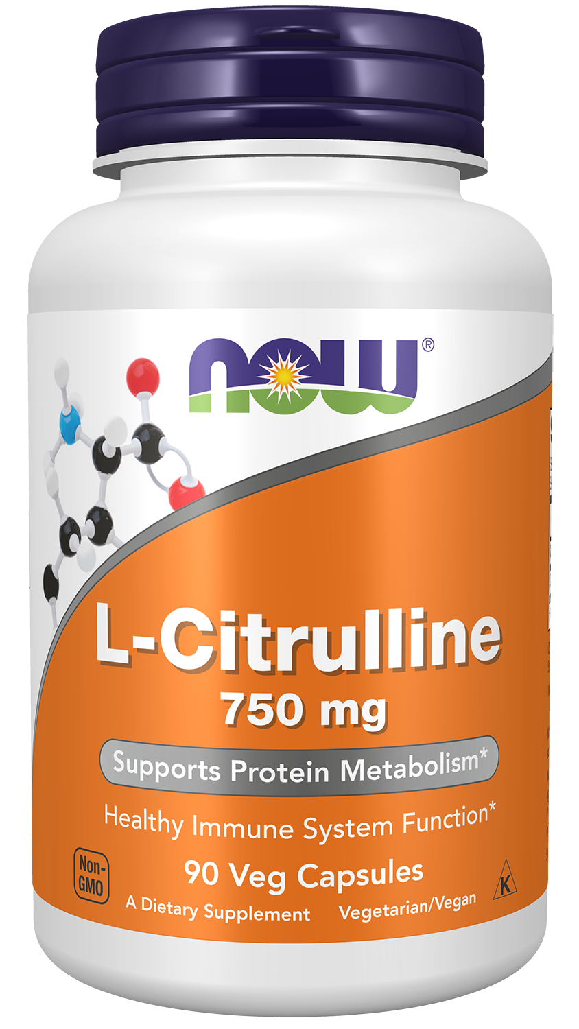NOW Supplements, L-Citrulline 750 mg, Amino Acid, 90 Veg Caps — product image