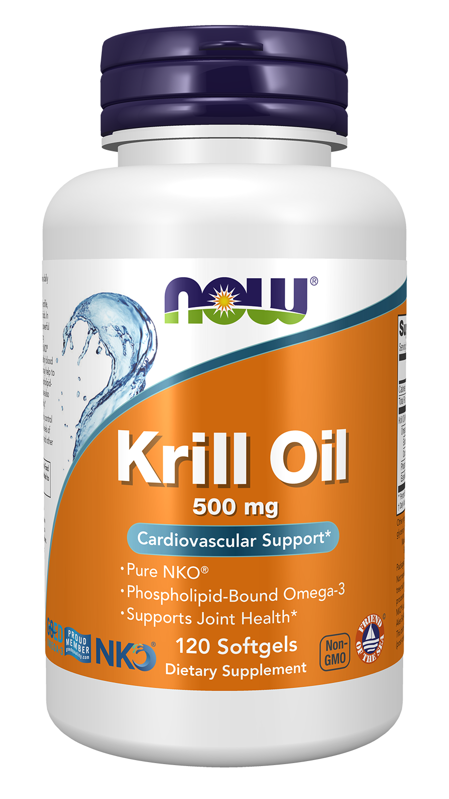 NOW Supplements, Krill Oil 500 mg, Phospholipid-Bound Omega-3, 120 Softgels — product image