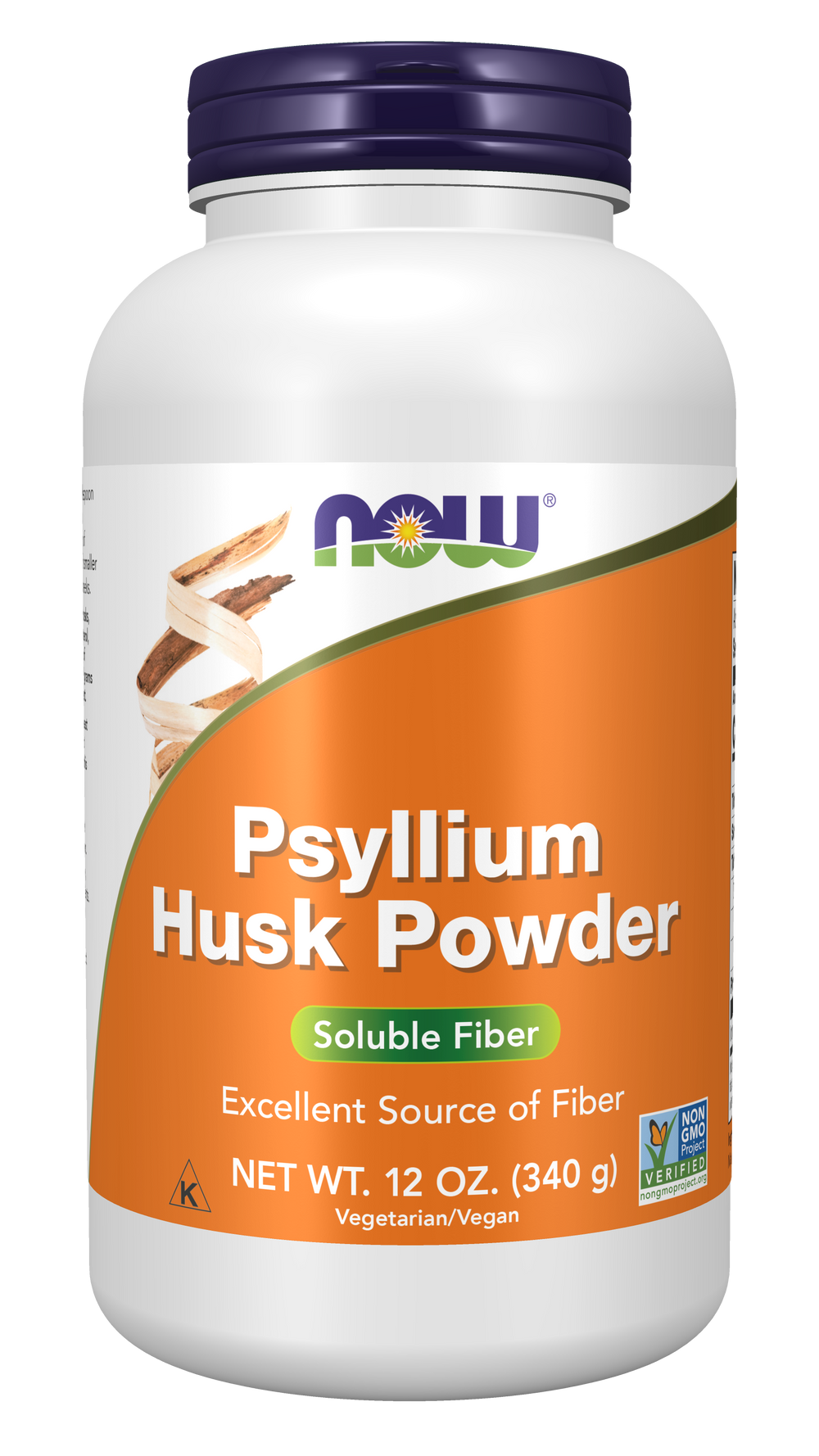 NOW Supplements, Psyllium Husk Powder, Soluble Fiber, 12-oz — product image