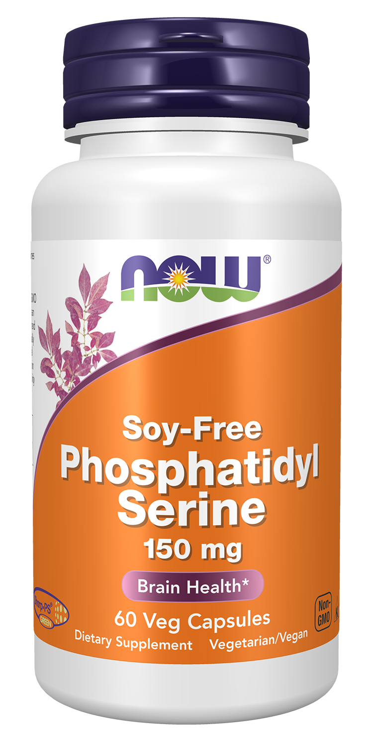 NOW Supplements, Soy-Free Phosphatidyl Serine (150mg), 60 Veg Caps — product image