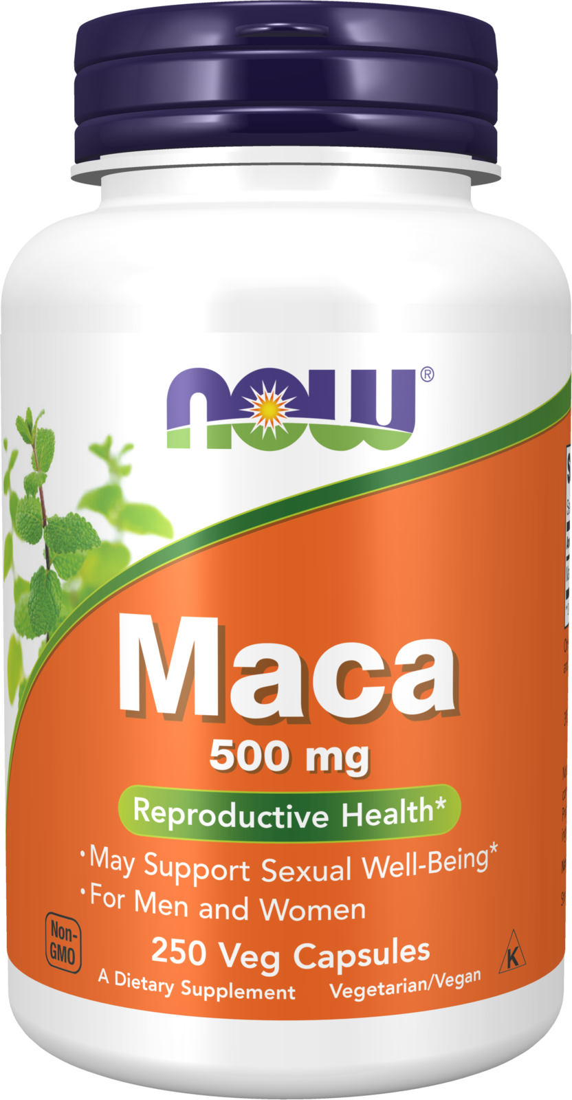 NOW Supplements, Maca 500 mg, Unisex, Reproductive Health*, 250 Veg Caps — product image