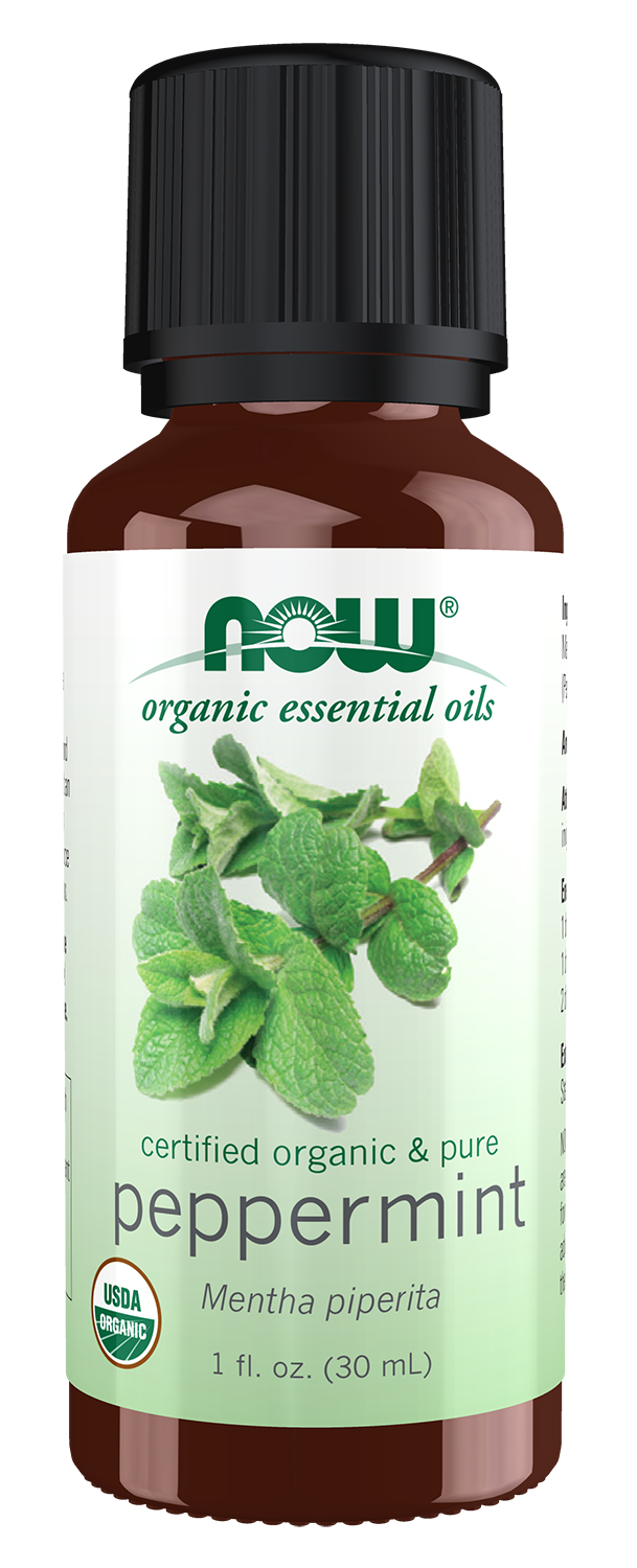 NOW Essential Oils, Organic Peppermint Oil, Steam Distilled, 1 fl. oz — product image