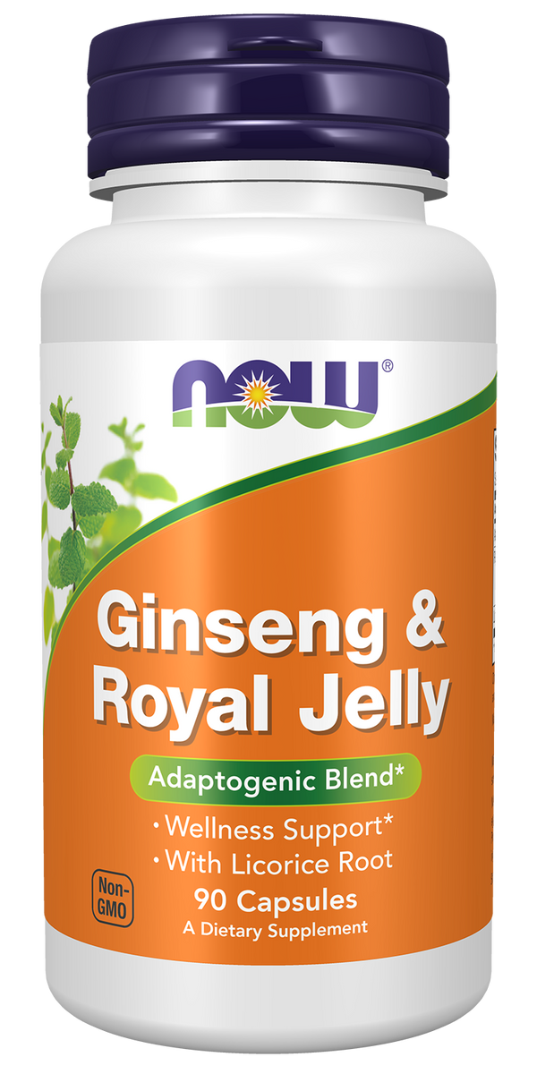 NOW Supplements, Ginseng & Royal Jelly with Licorice Root, 90 Capsules — product image