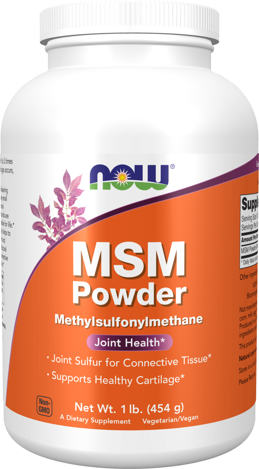 NOW Supplements, MSM Powder, Joint Health*, 1 lb — product image