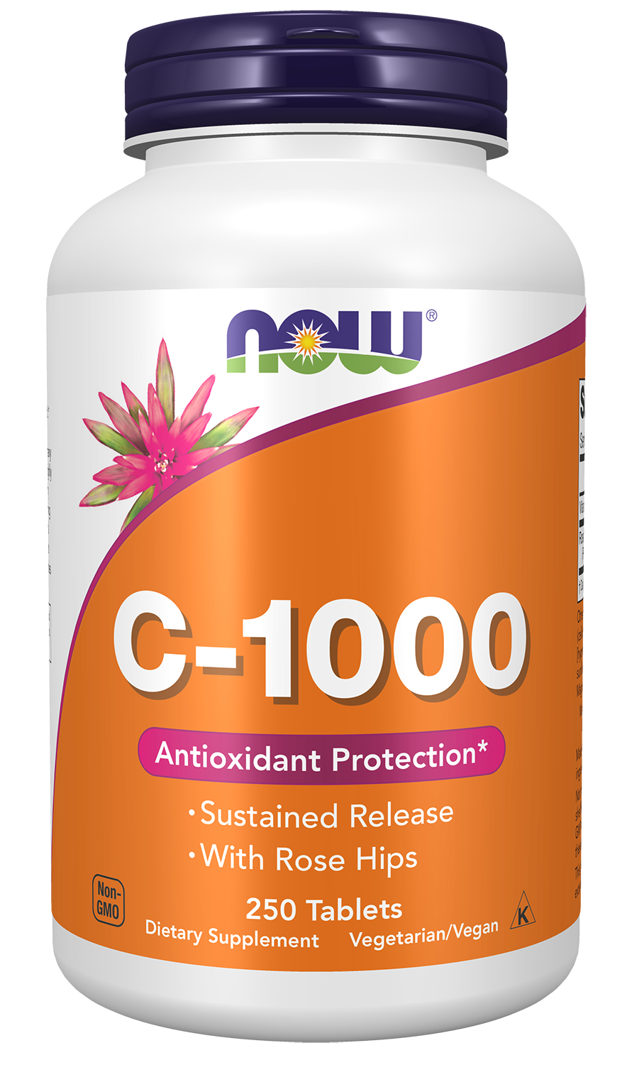 NOW Supplements, Vitamin C-1,000 w/ Rose Hips, Sustained Release, 250 Tabs — product image