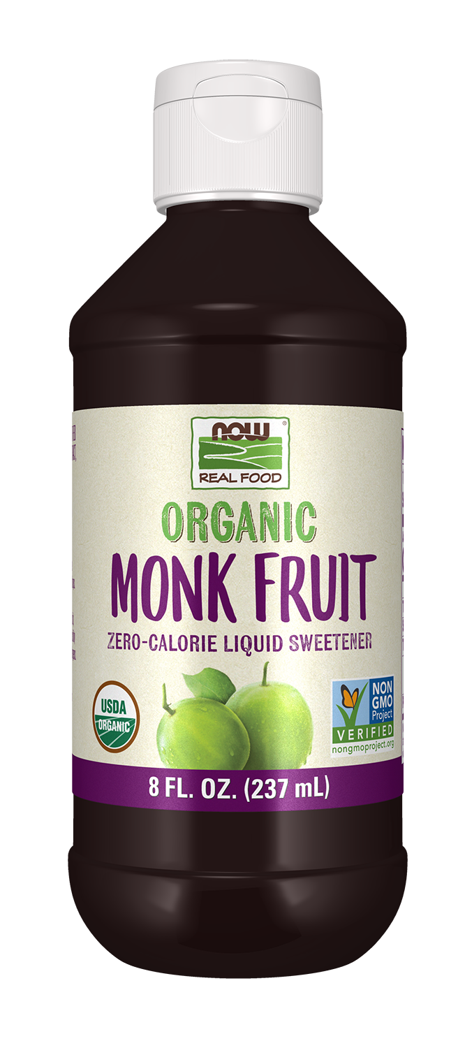 NOW Foods, Organic Monk Fruit, Zero-Calorie Liquid Sweetener, 8 fl. oz — product image