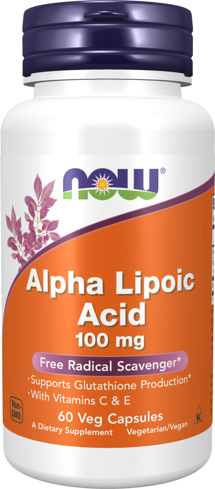 NOW Supplements, Alpha Lipoic Acid 100 mg with Vitamins C & E, 60 Veg Caps — product image