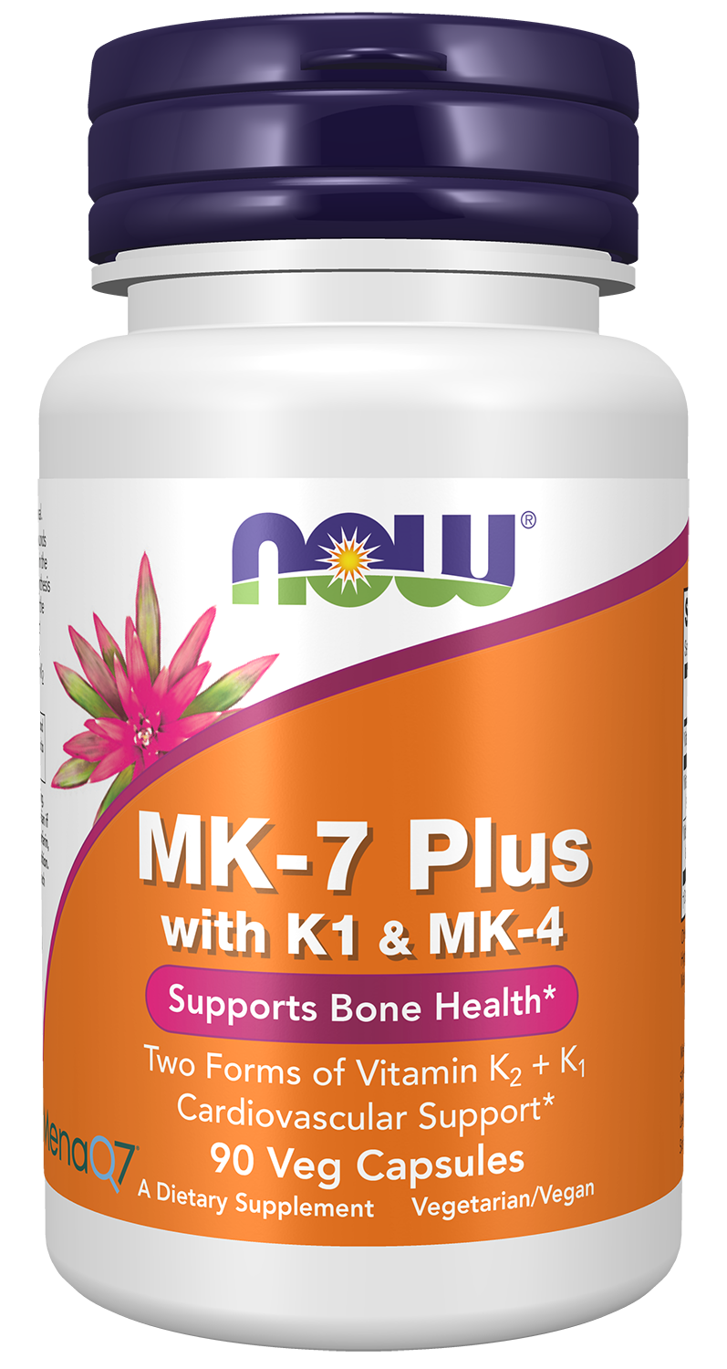 NOW Supplements, MK-7 Plus with K1 & MK-4, 90 Veg Caps — product image