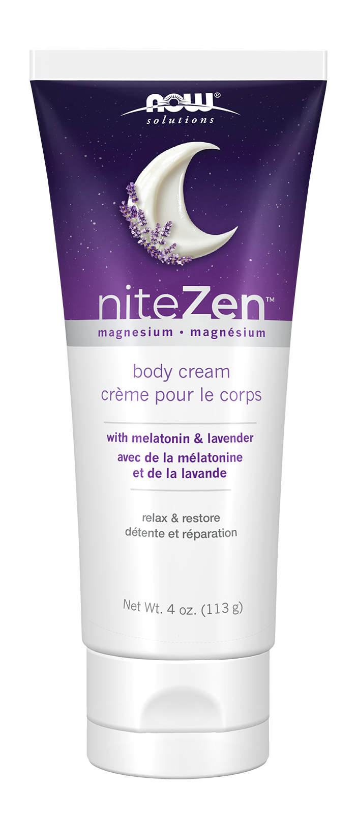 NOW Solutions, niteZen™, Magnesium Cream, Melatonin and Lavender, 4 oz — product image