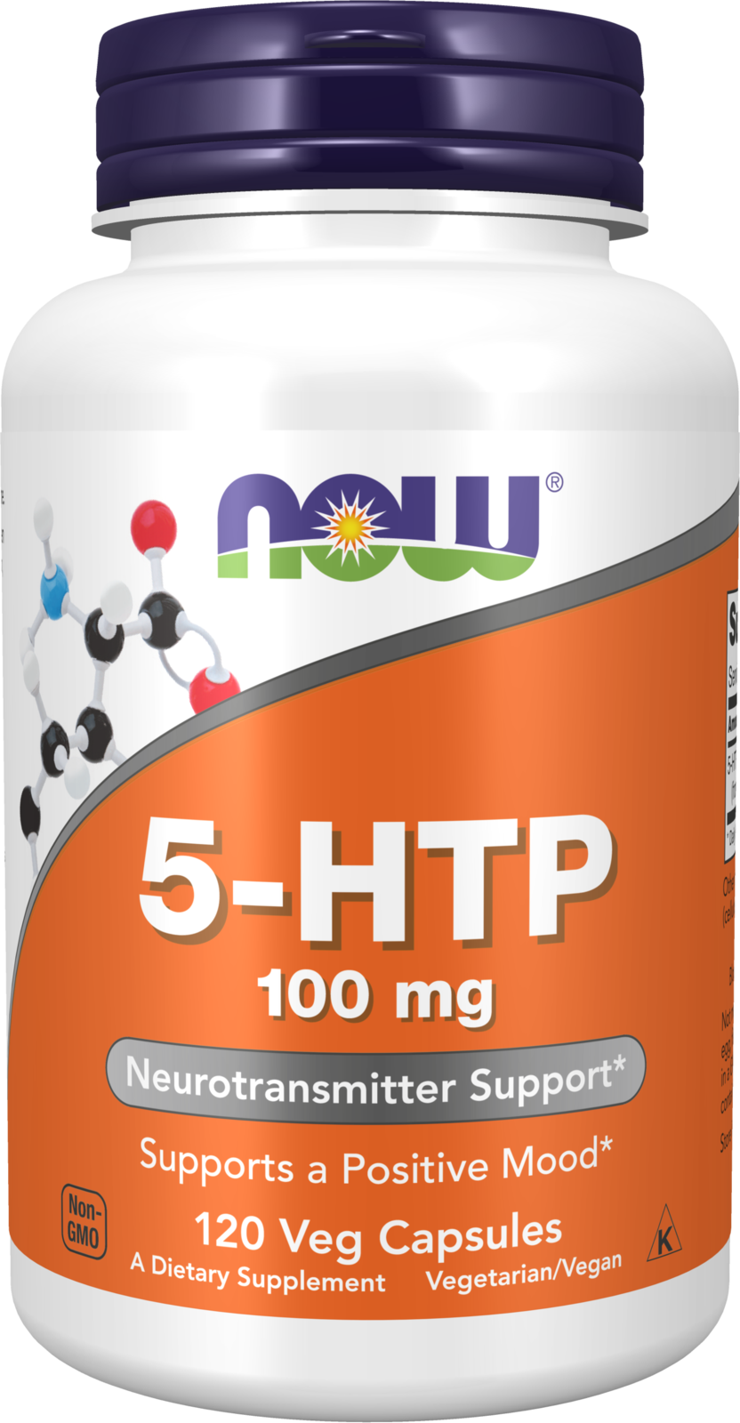 NOW Supplements, 5-HTP (5-hydroxytryptophan) 100 mg, 120 Veg Caps — product image