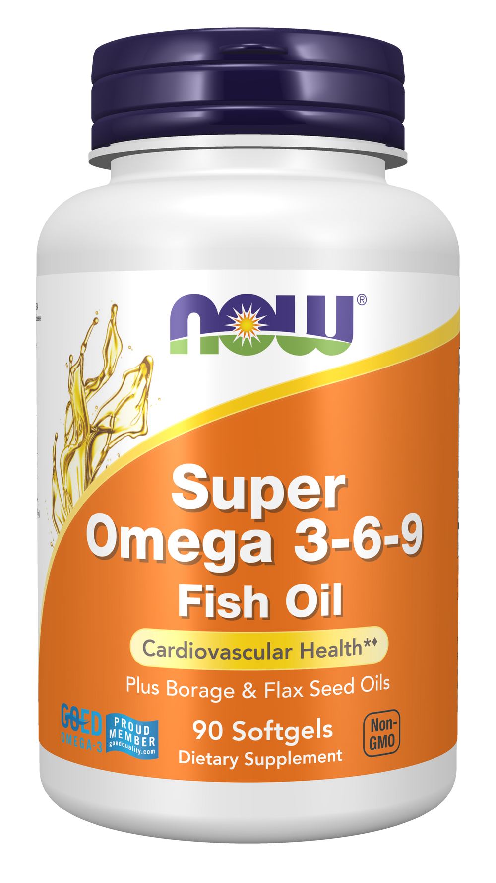 NOW Supplements, Super Omega 3-6-9 Oil Fish, Borage, Flax Seed, 90 Softgels — product image
